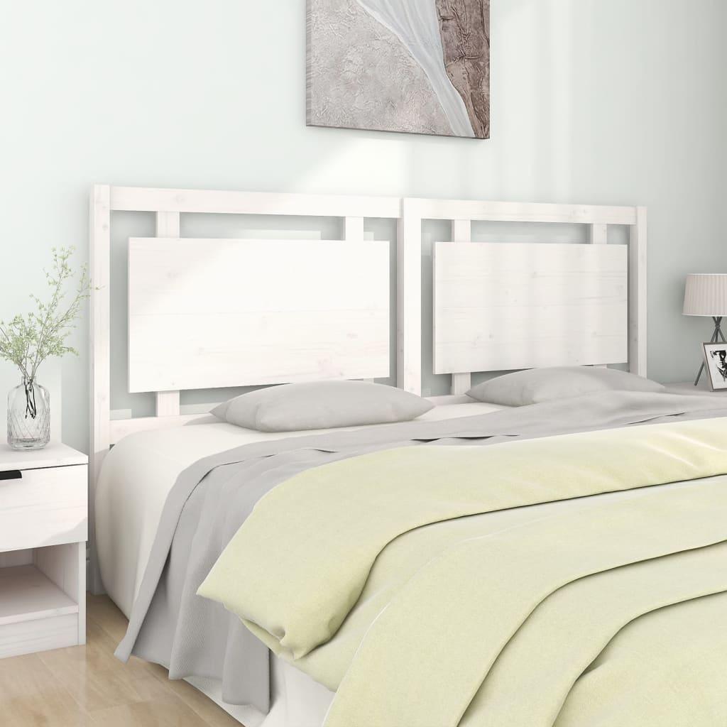 Bed Headboard White 185.5 cm Solid Wood Pine