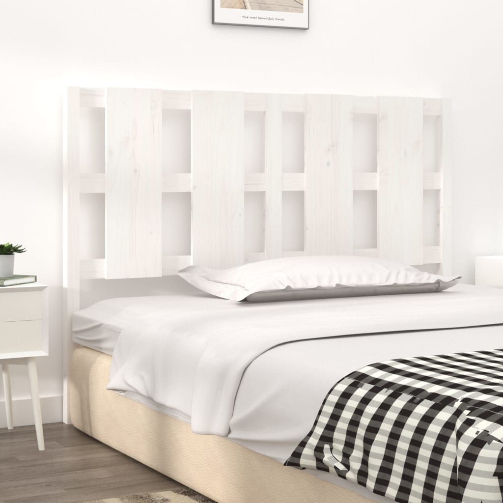 Bed Headboard White 140.5 cm Solid Wood Pine