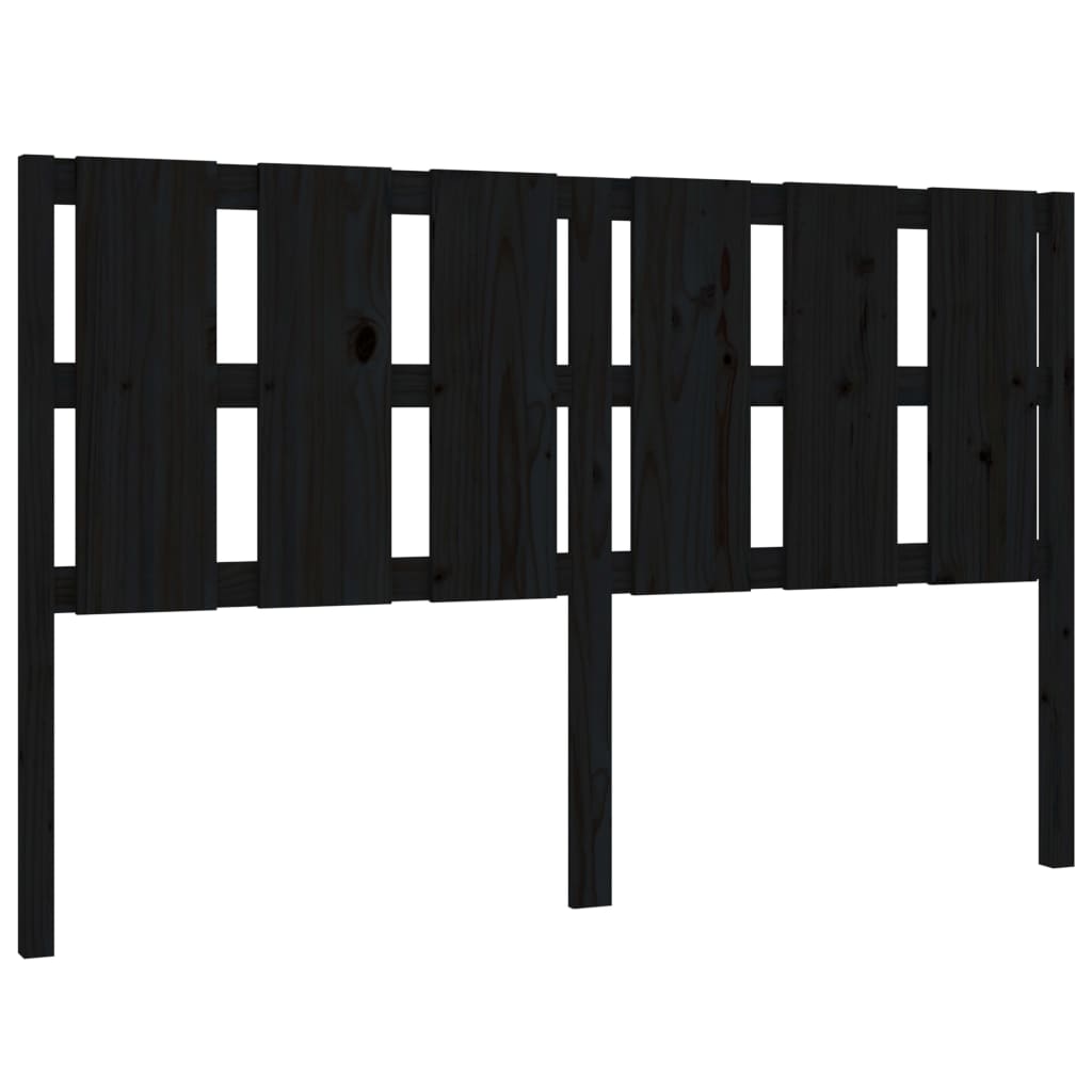 Bed Headboard Black 155.5 cm Solid Wood Pine