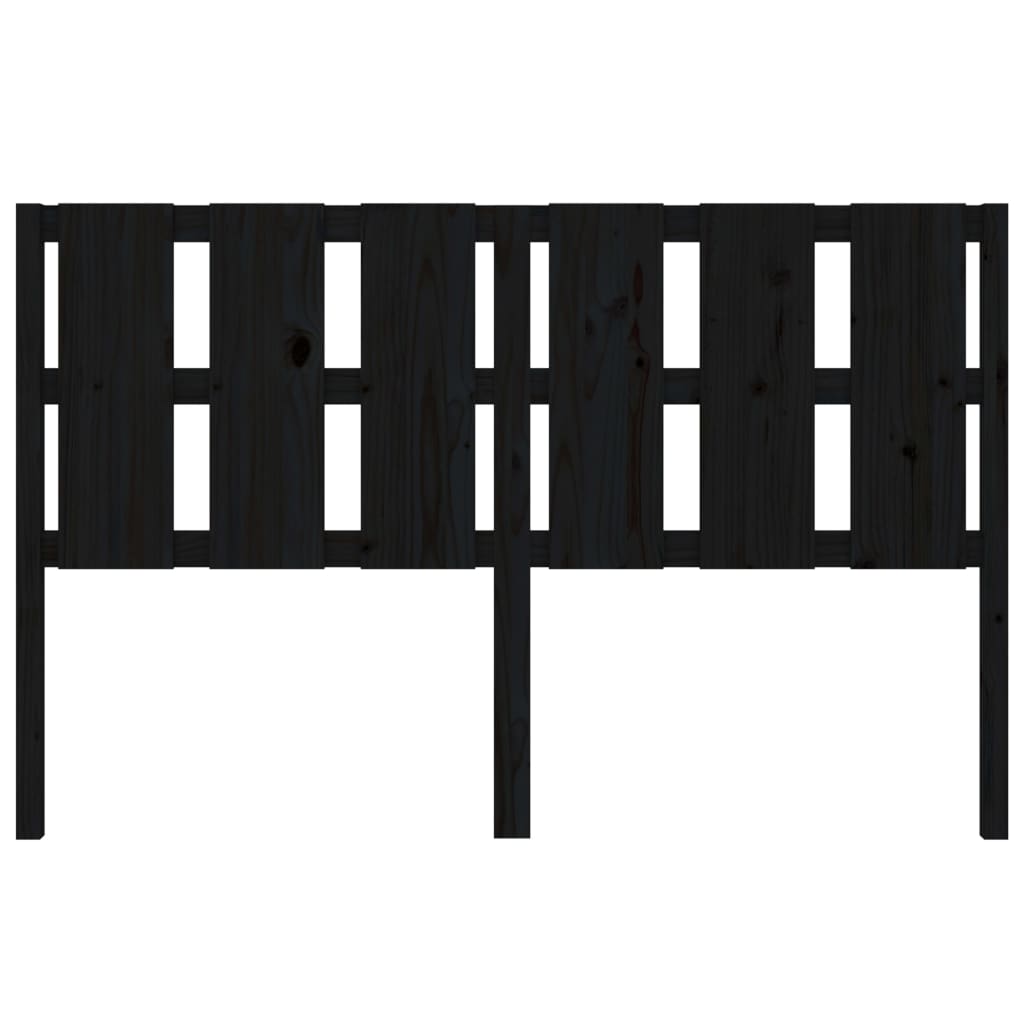 Bed Headboard Black 155.5 cm Solid Wood Pine