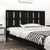 Bed Headboard Black 155.5 cm Solid Wood Pine