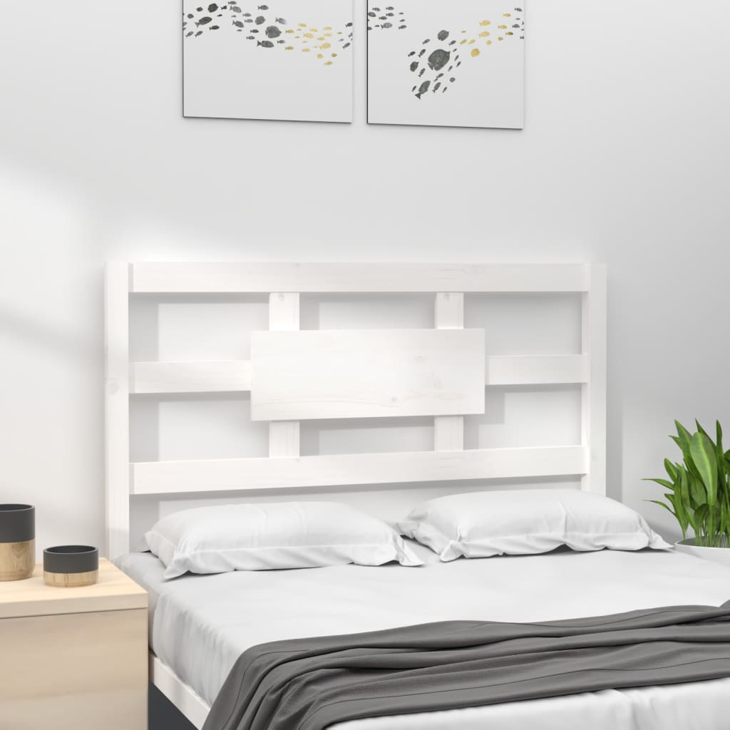 Bed Headboard White 95.5 cm Solid Wood Pine