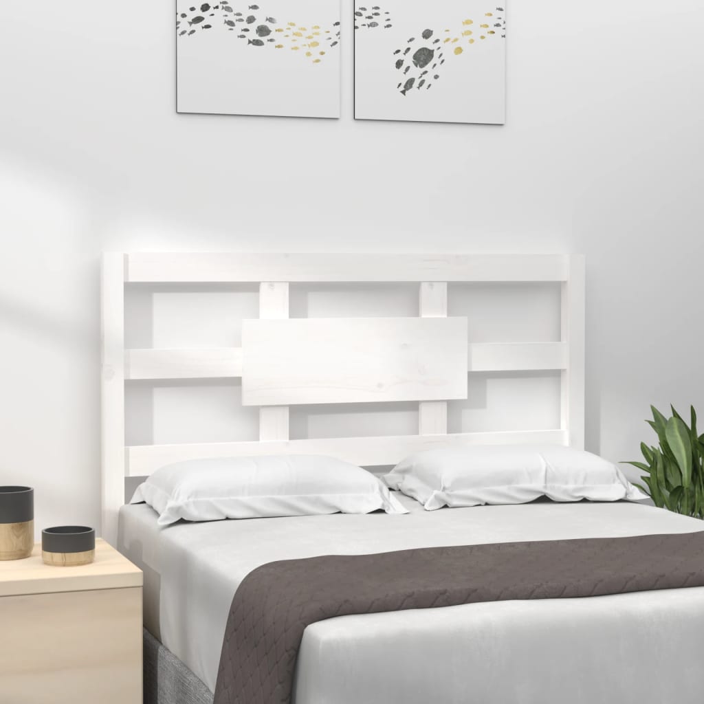 Bed Headboard White 95.5 cm Solid Wood Pine