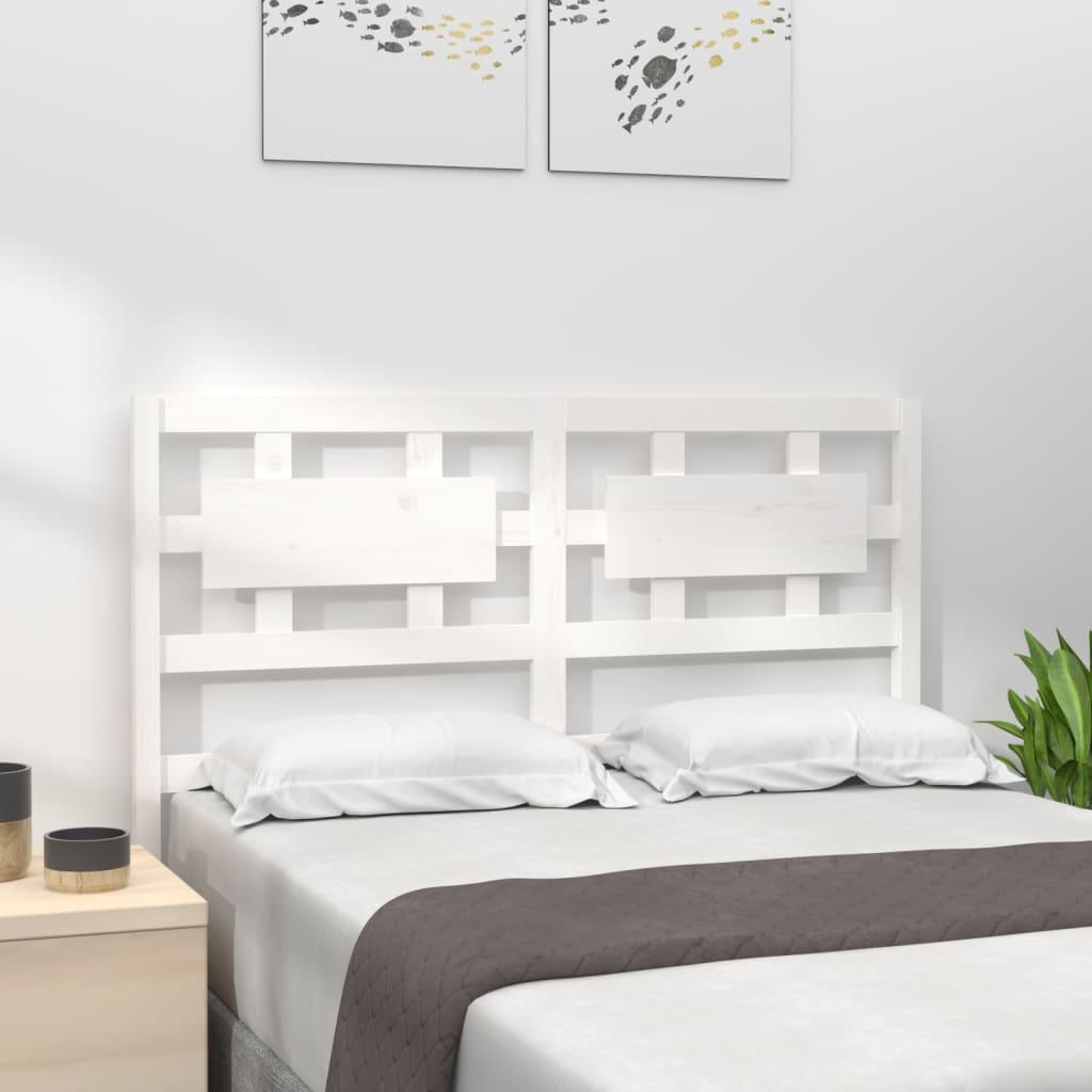 Bed Headboard White 140.5 cm Solid Wood Pine