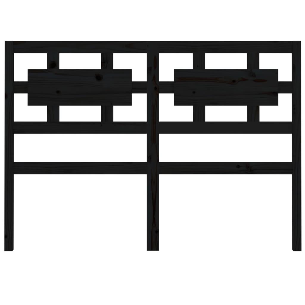 Bed Headboard Black 140.5 cm Solid Wood Pine