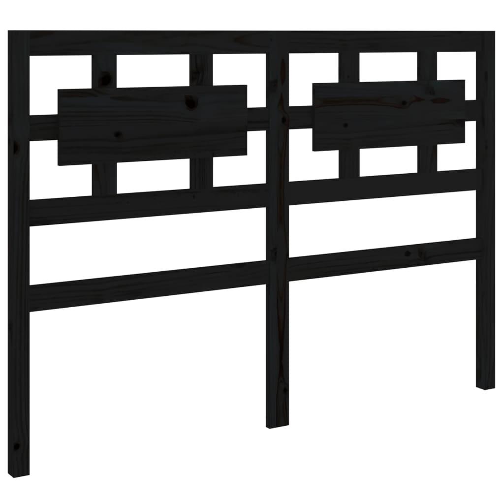 Bed Headboard Black 185.5 cm Solid Wood Pine