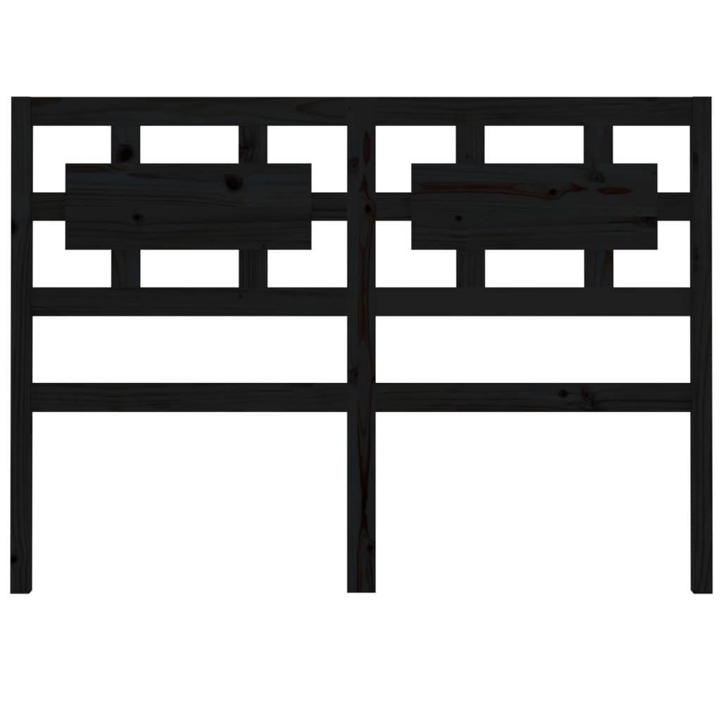 Bed Headboard Black 185.5 cm Solid Wood Pine