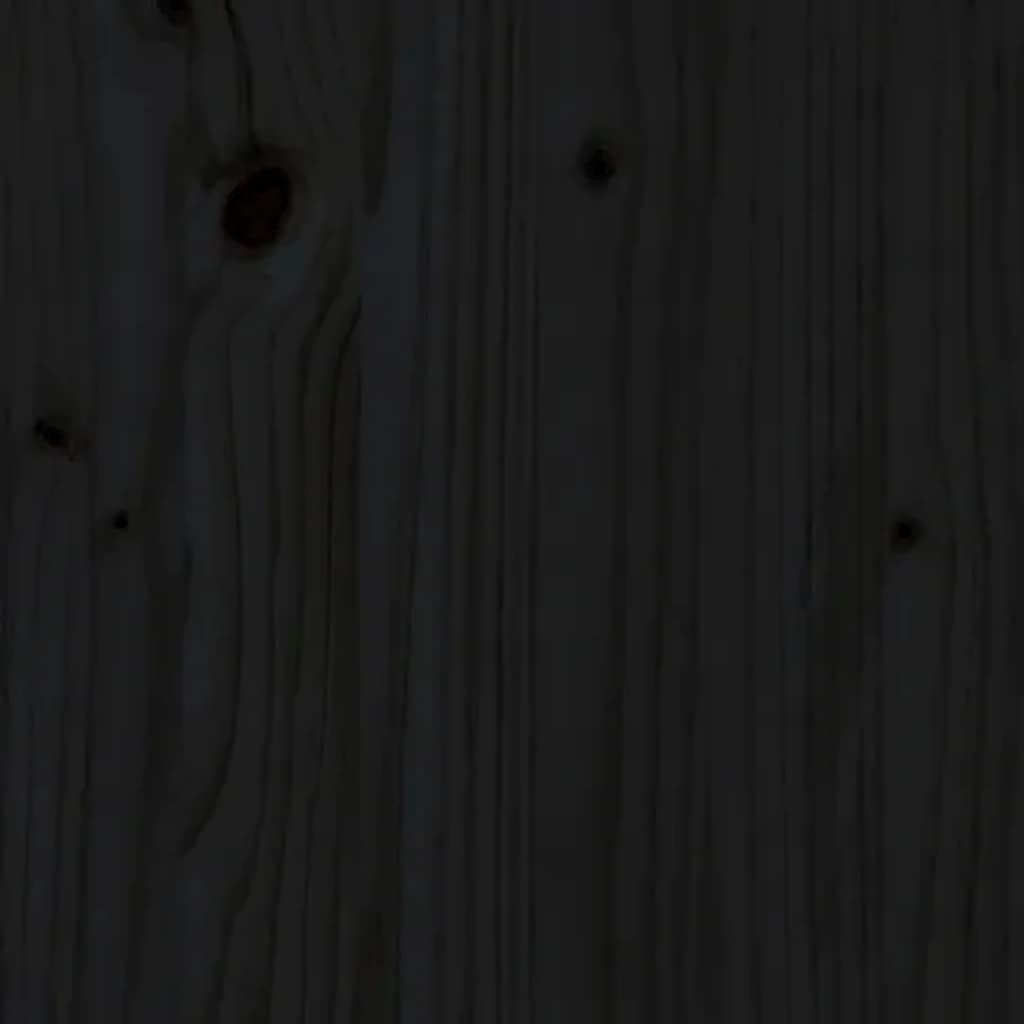 Bed Headboard Black 156 cm Solid Wood Pine