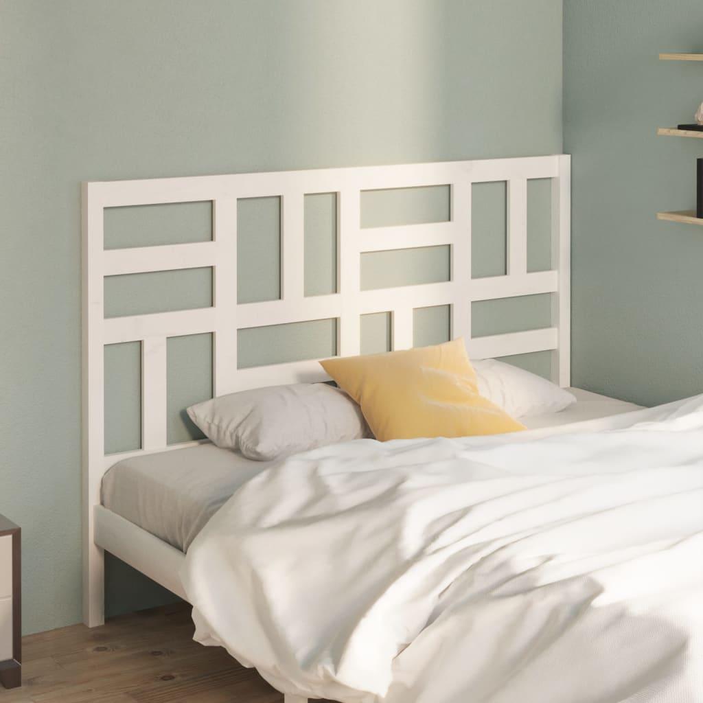 Bed Headboard White 141 cm Solid Wood Pine