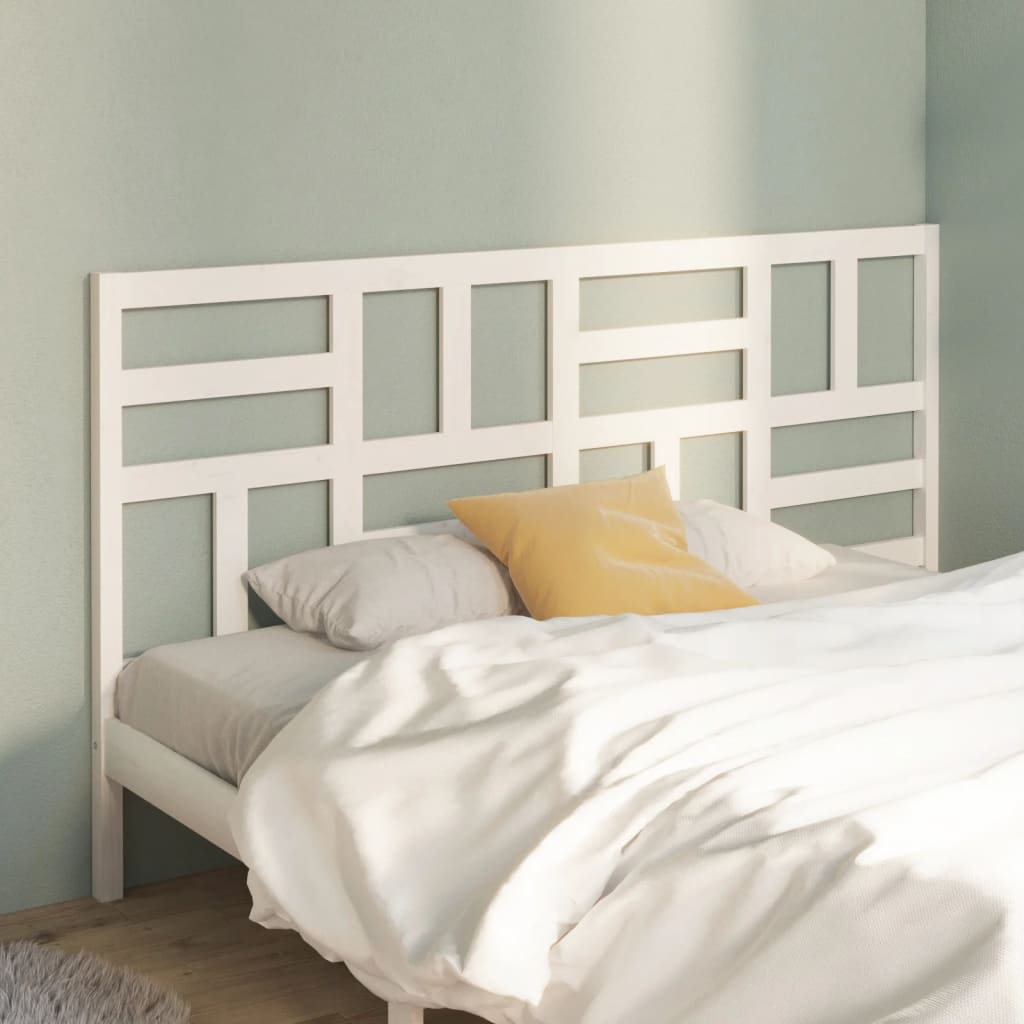 Bed Headboard White 186 cm Solid Wood Pine