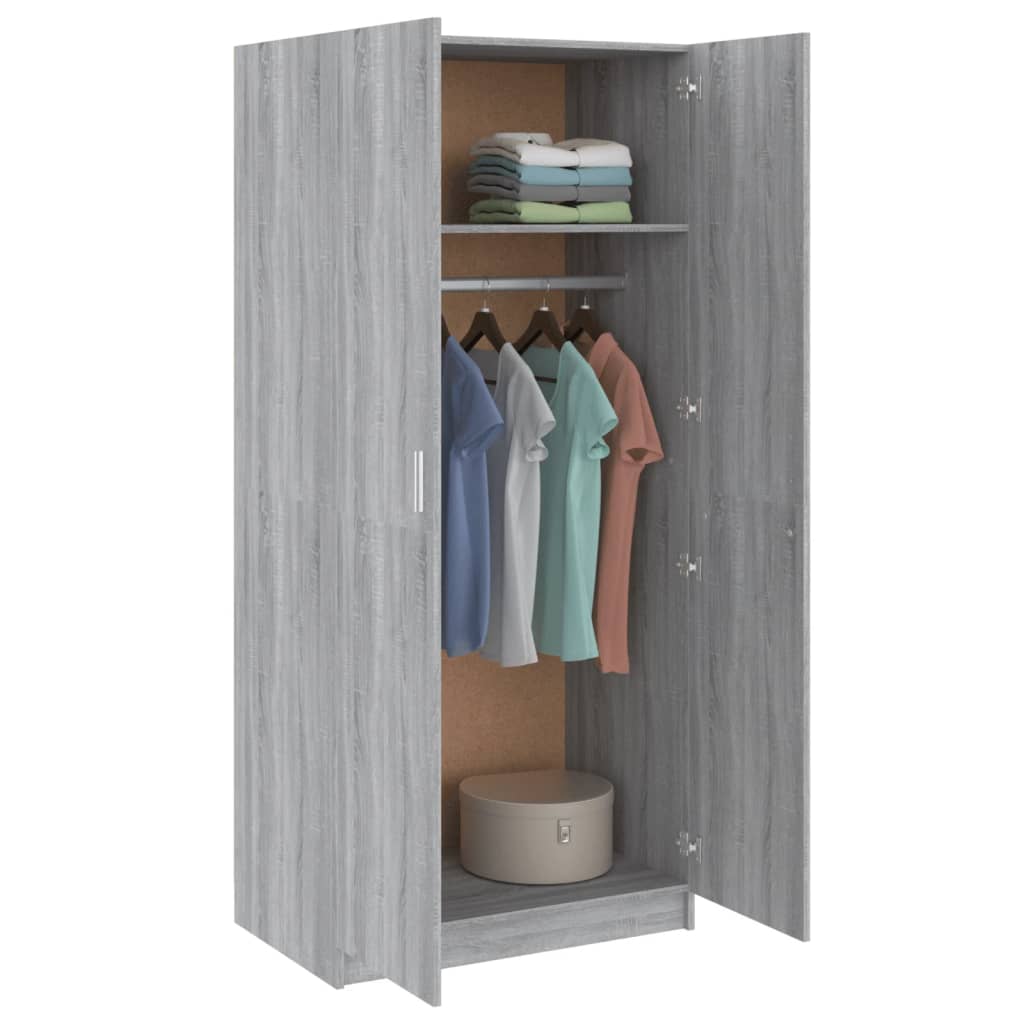 Wardrobe Grey Sonoma 80x52x180 cm Engineered Wood
