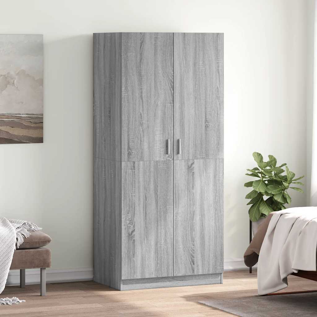 Wardrobe Grey Sonoma 80x52x180 cm Engineered Wood