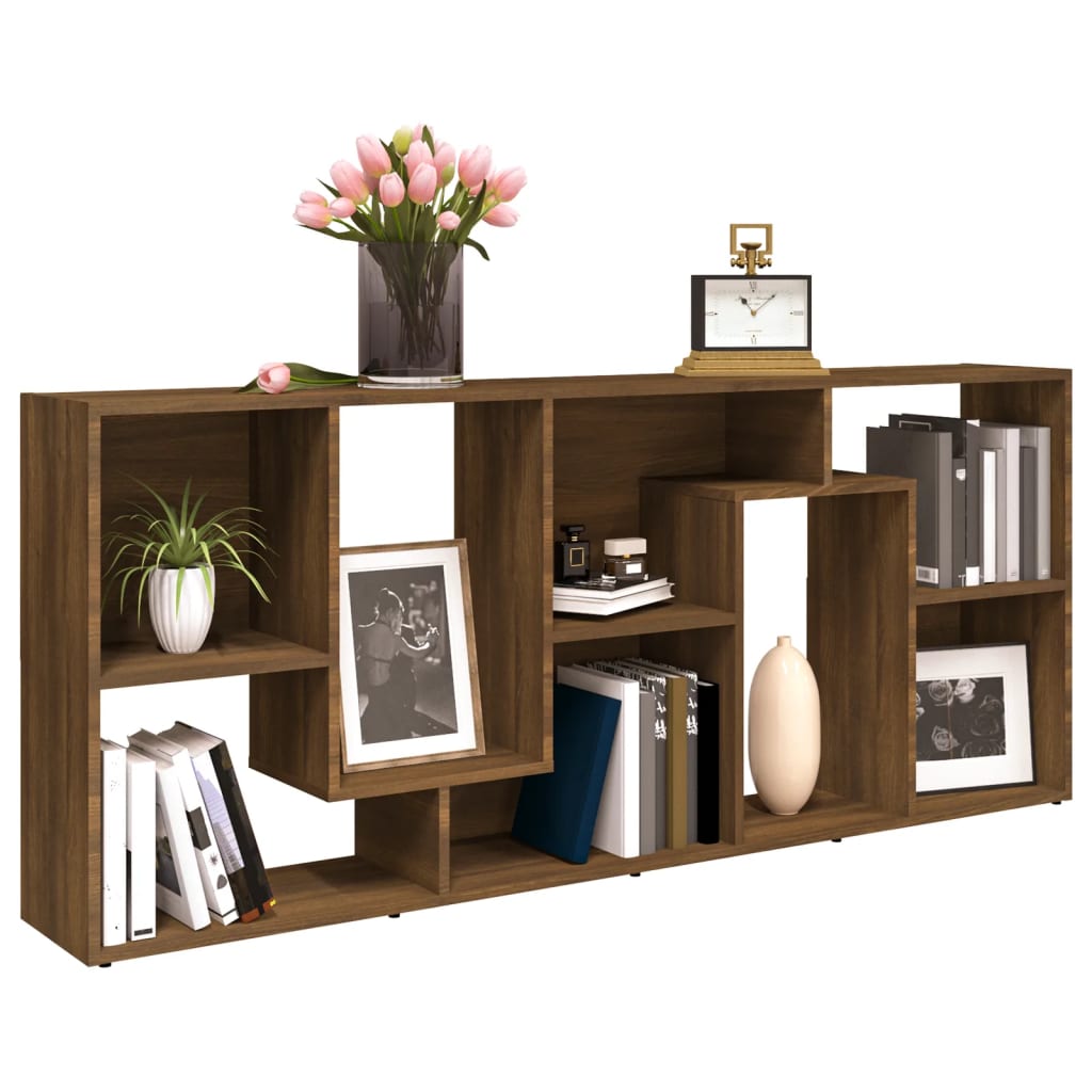 Book Cabinet Brown Oak 67x24x161 cm Engineered Wood