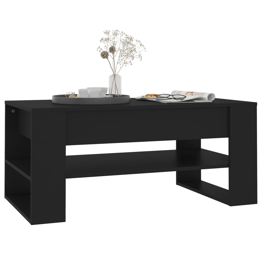 Coffee Table Black 102x55x45 cm Engineered Wood