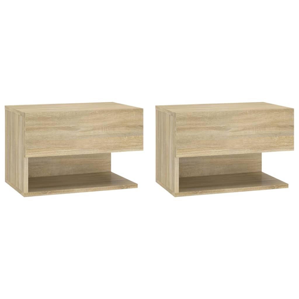 Wall-mounted Bedside Cabinets 2 pcs Sonoma Oak