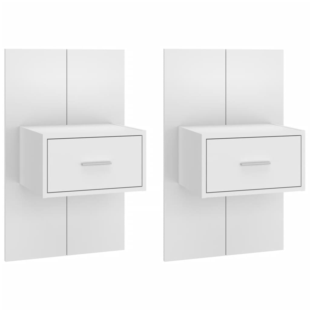 Wall-mounted Bedside Cabinets 2 pcs White