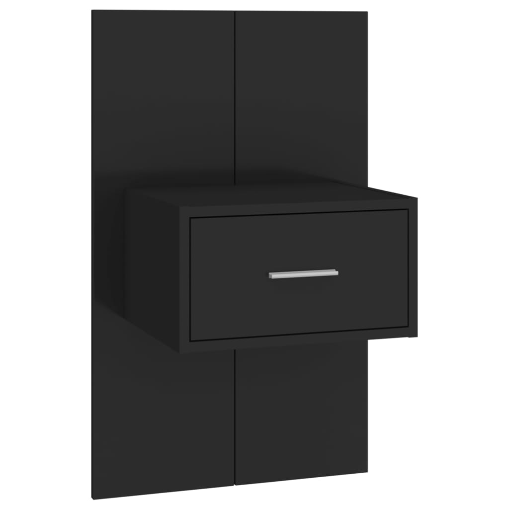 Wall-mounted Bedside Cabinet Black