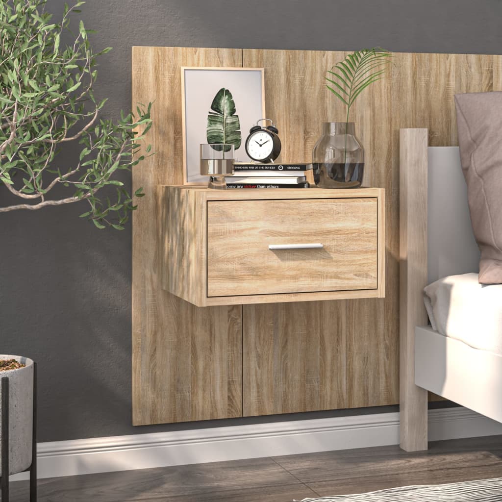 Wall-mounted Bedside Cabinet Sonoma Oak