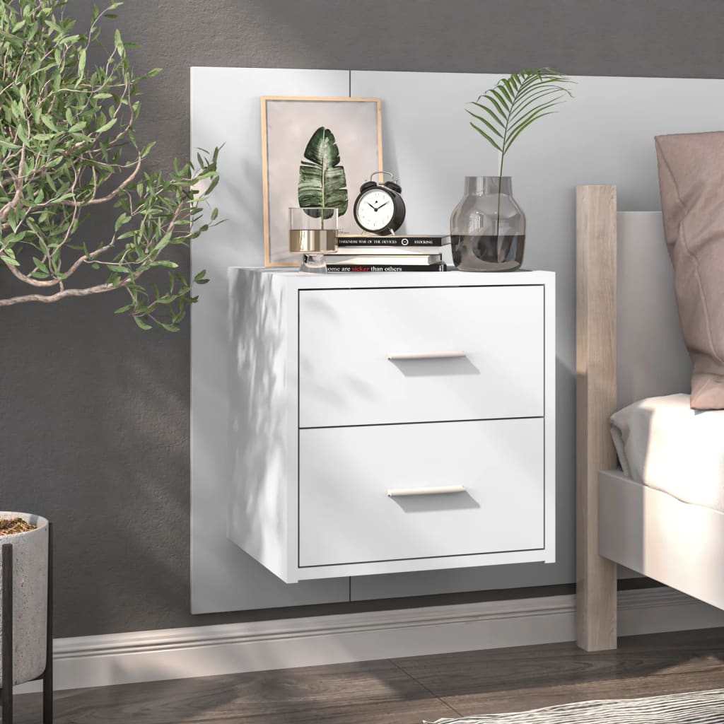 Wall-mounted Bedside Cabinet White