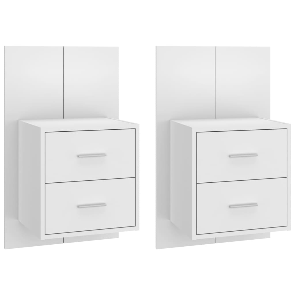 Wall-mounted Bedside Cabinets 2 pcs White