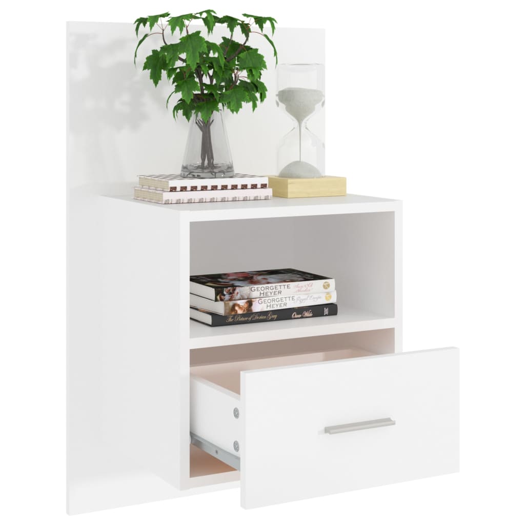 Wall-mounted Bedside Cabinet White