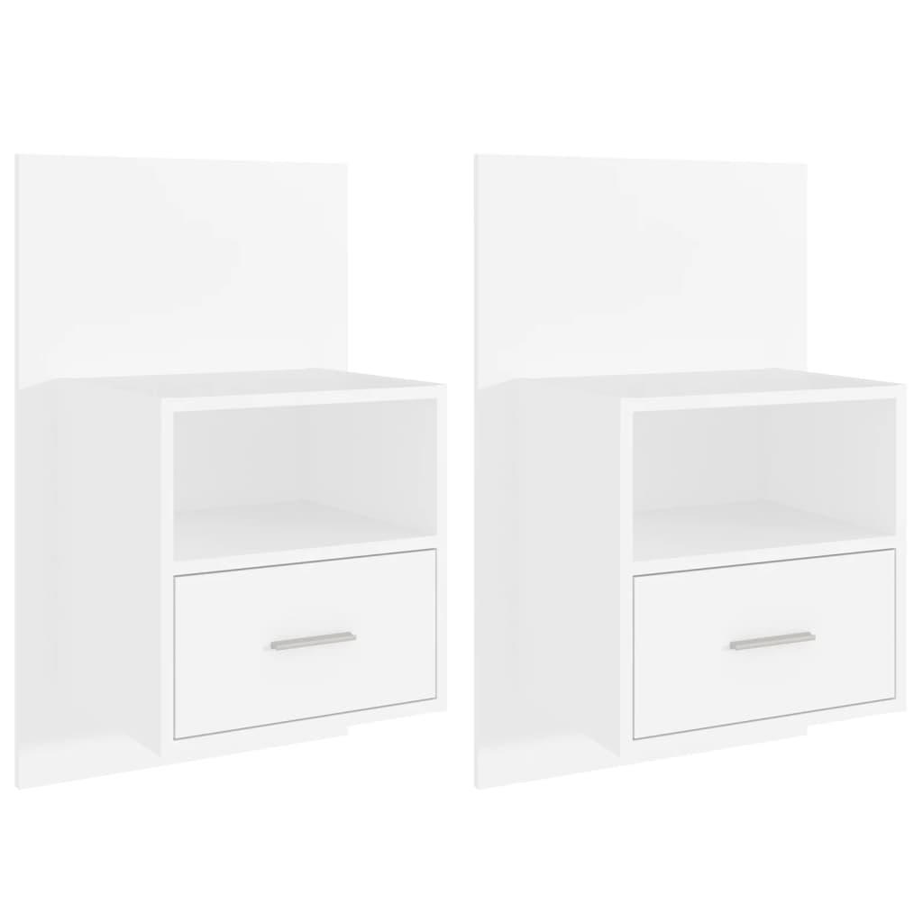 Wall-mounted Bedside Cabinets 2 pcs White