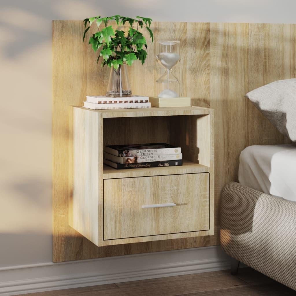 Wall-mounted Bedside Cabinets 2 pcs Sonoma Oak