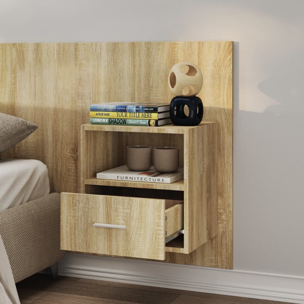 Wall-mounted Bedside Cabinets 2 pcs Sonoma Oak