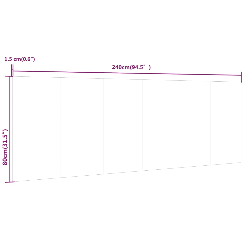 Wall Headboard White 240 cm Engineered Wood