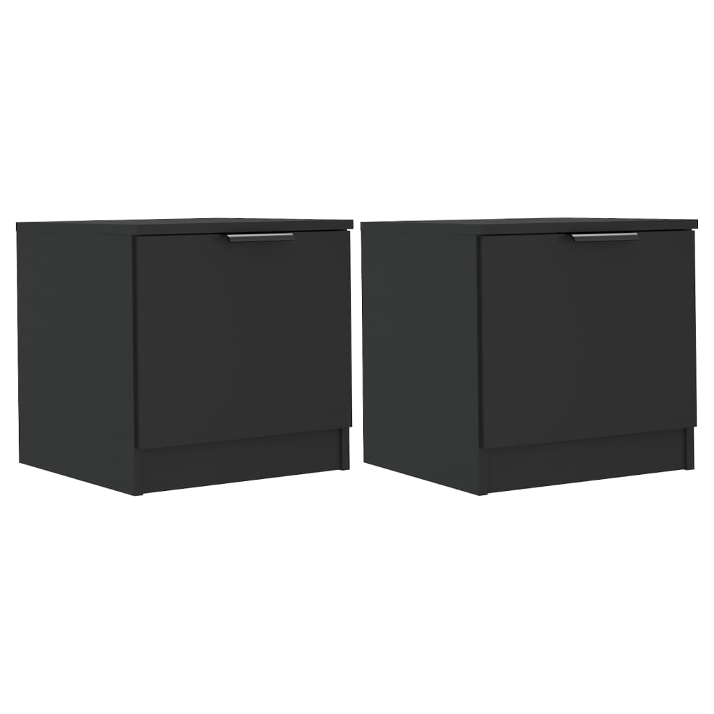 Bedside Cabinets 2 pcs Black 40x39x40 cm