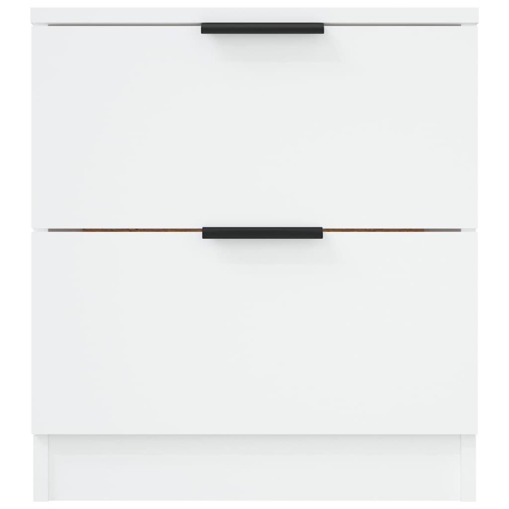 Bedside Cabinets 2 pcs White Engineered Wood