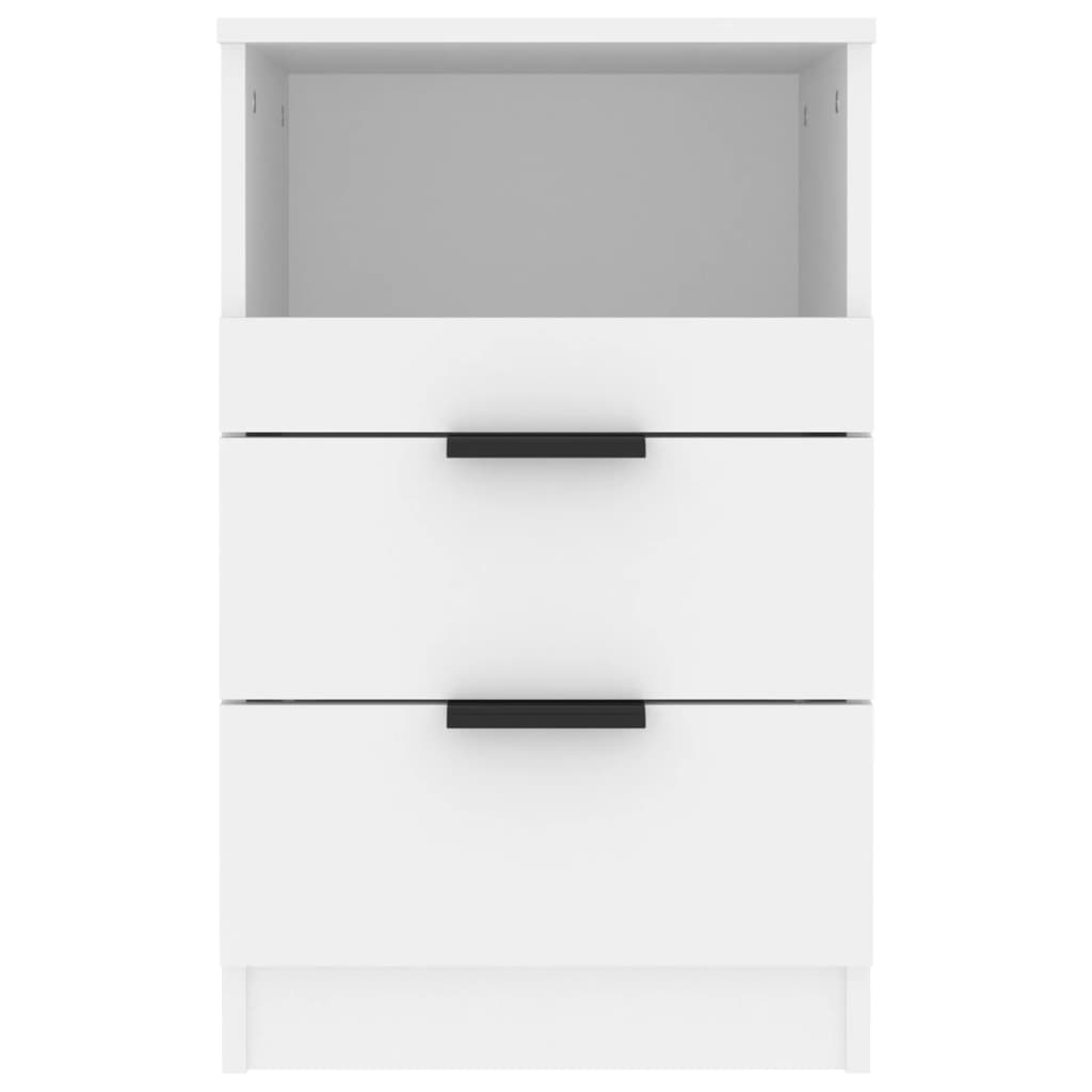 Bedside Cabinets 2 pcs White Engineered Wood