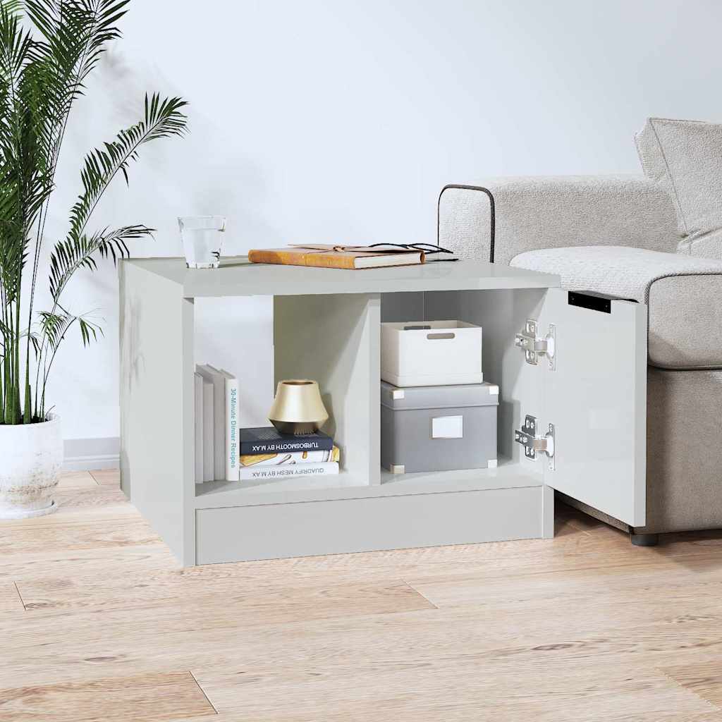Coffee Table High Gloss White 50x50x36 cm Engineered Wood
