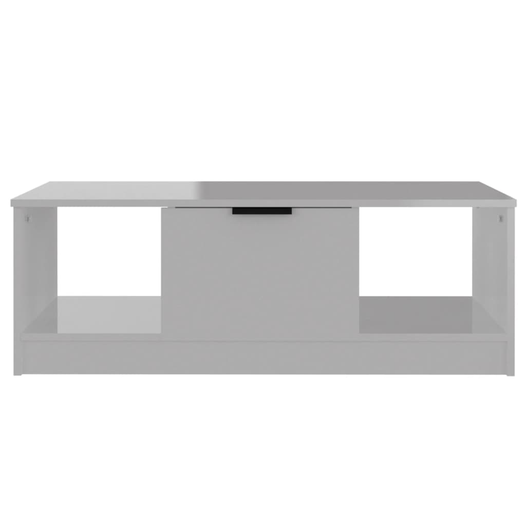 Coffee Table High Gloss White 102x50x36 cm Engineered Wood