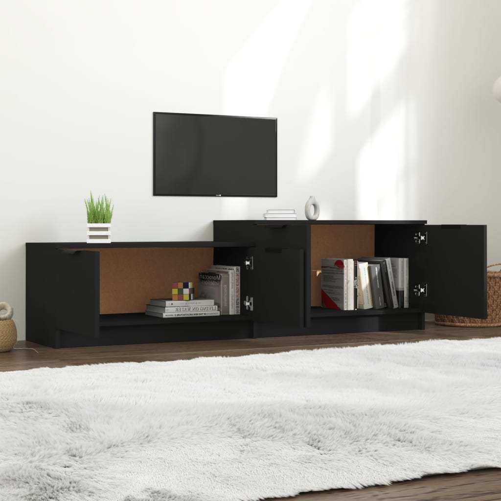 TV Cabinet Black 158.5x36x45 cm Engineered Wood