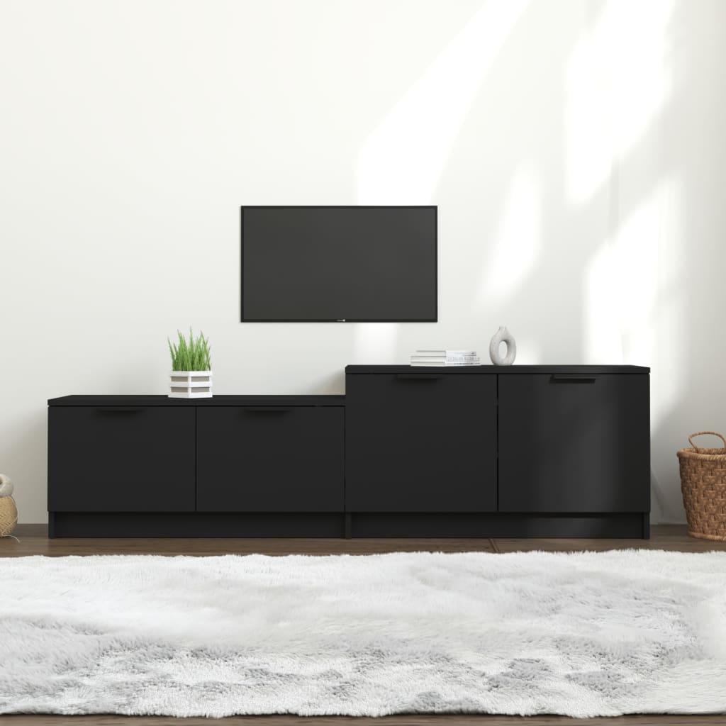 TV Cabinet Black 158.5x36x45 cm Engineered Wood