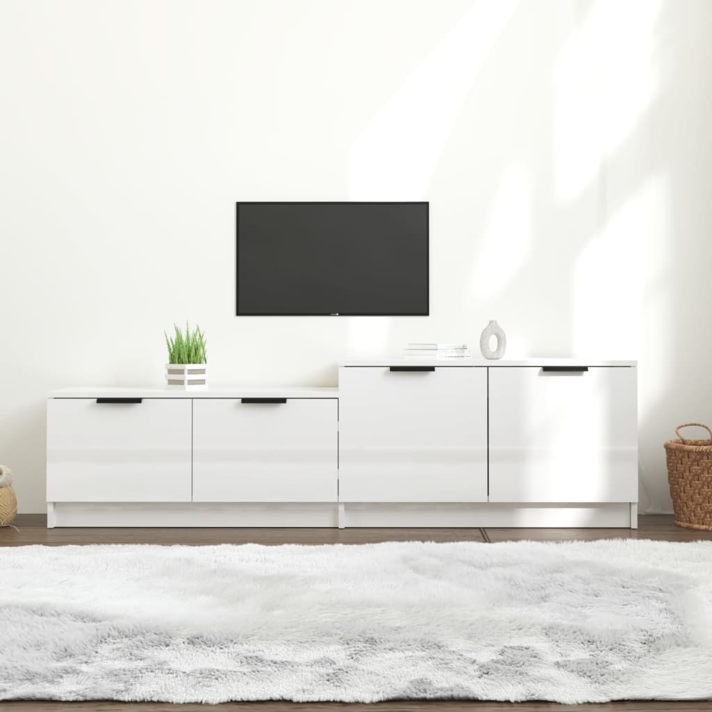 TV Cabinet High Gloss White 158.5x36x45 cm Engineered Wood