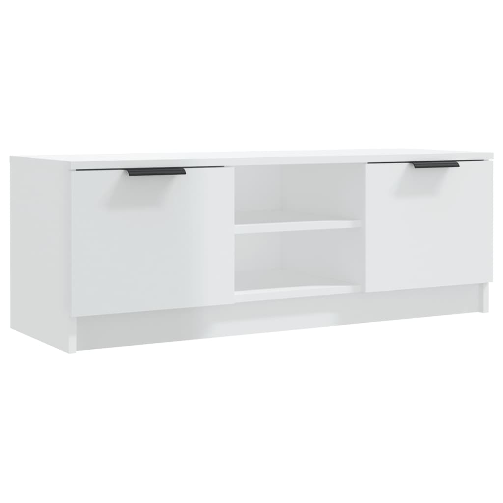 TV Cabinet High Gloss White 102x35x36.5 cm Engineered Wood