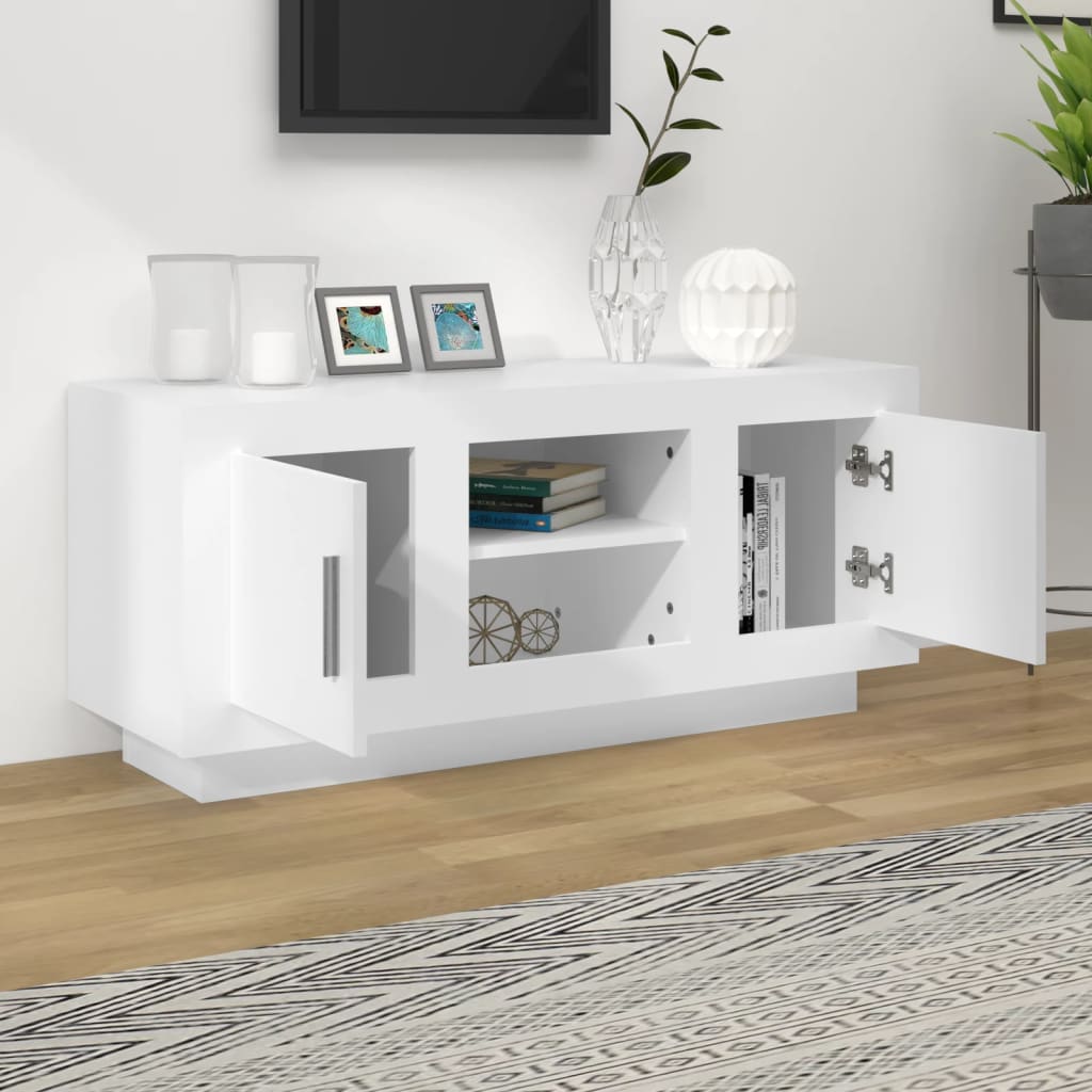 TV Cabinet White 102x35x45 cm Engineered Wood