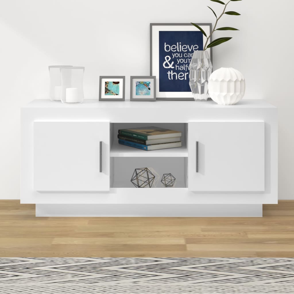 TV Cabinet White 102x35x45 cm Engineered Wood