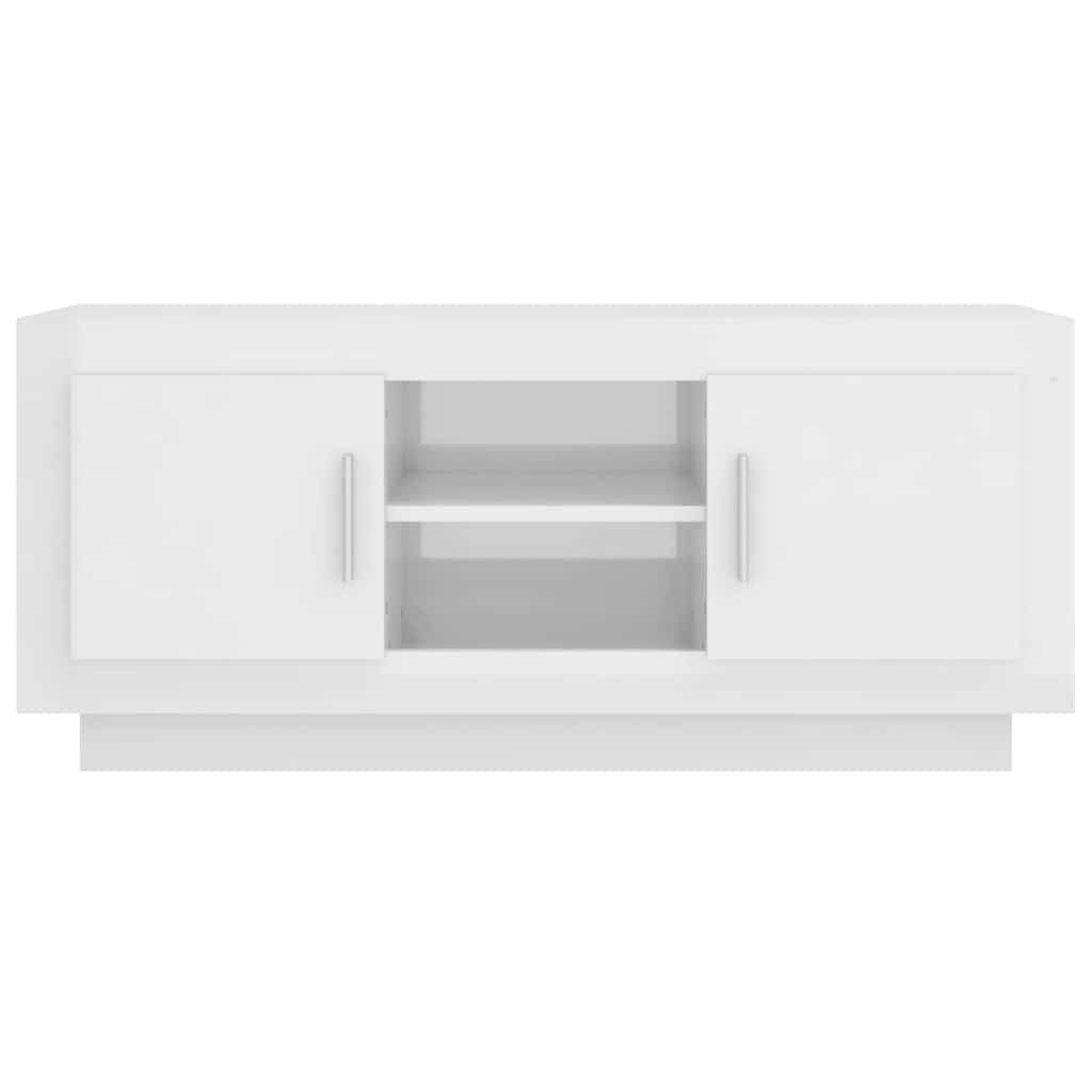 TV Cabinet High Gloss White 102x35x45 cm Engineered Wood