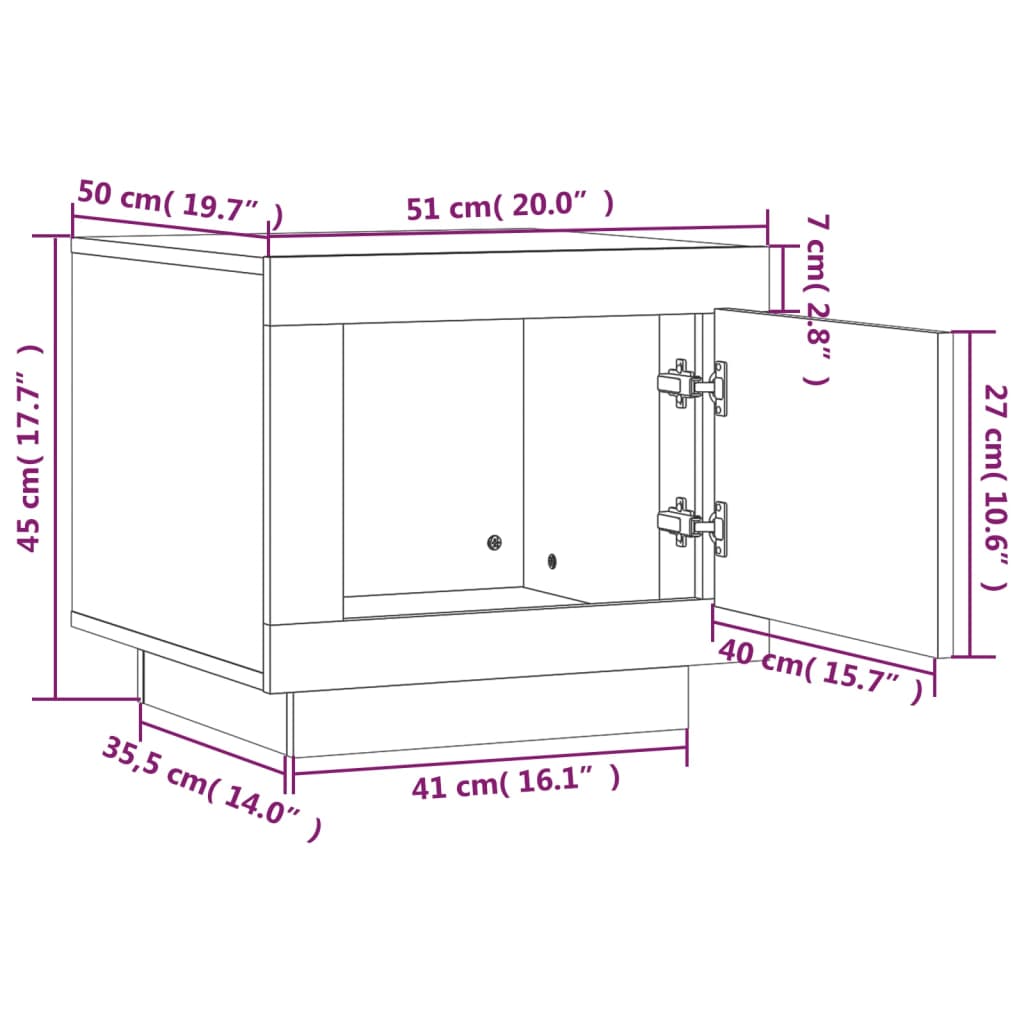 Coffee Table High Gloss White 51x50x45 cm Engineered Wood