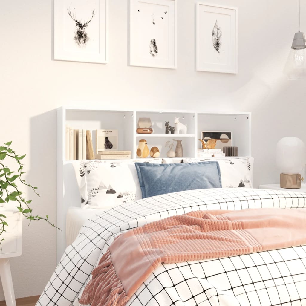 Headboard Cabinet White 120 cm