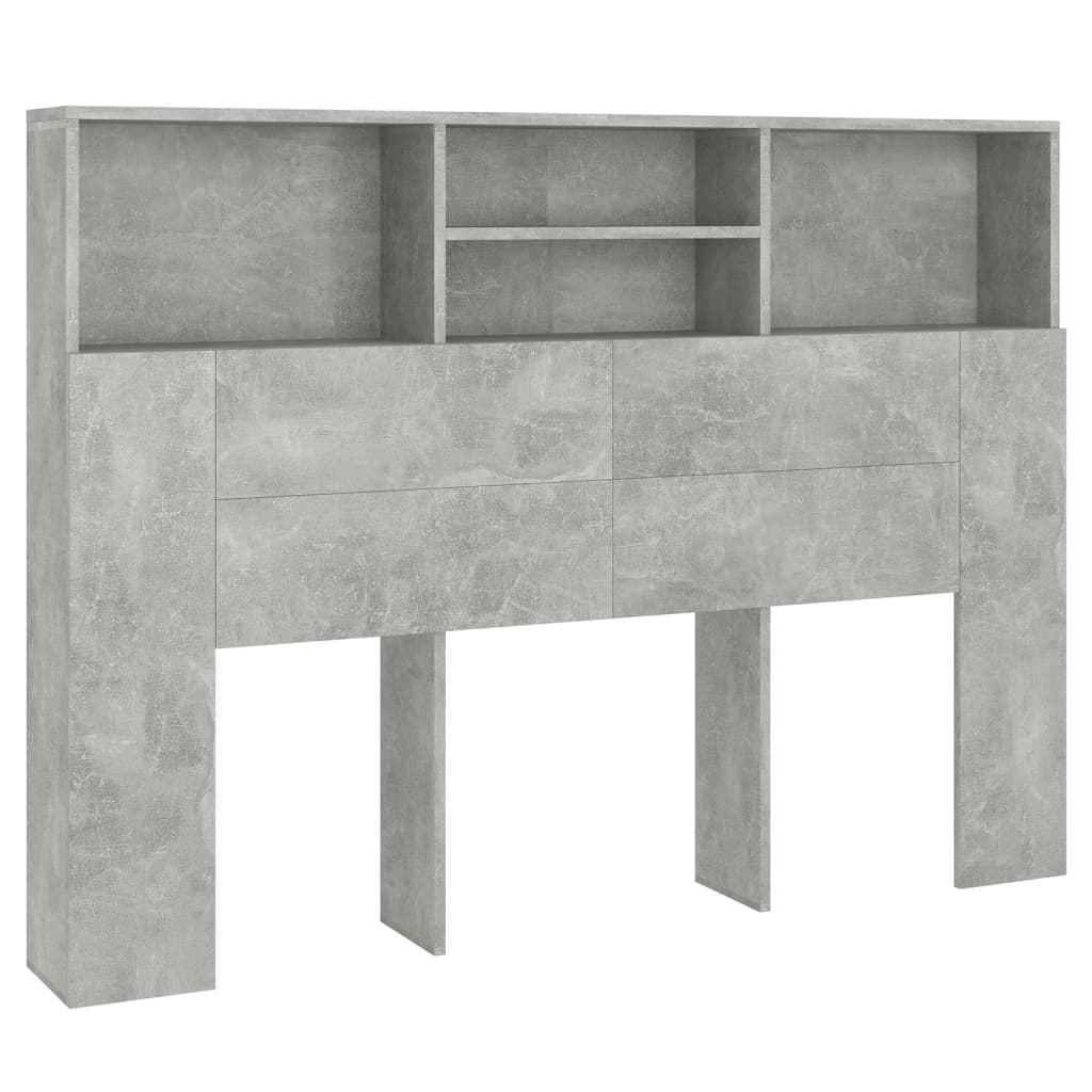 Headboard Cabinet Concrete Grey 140 cm