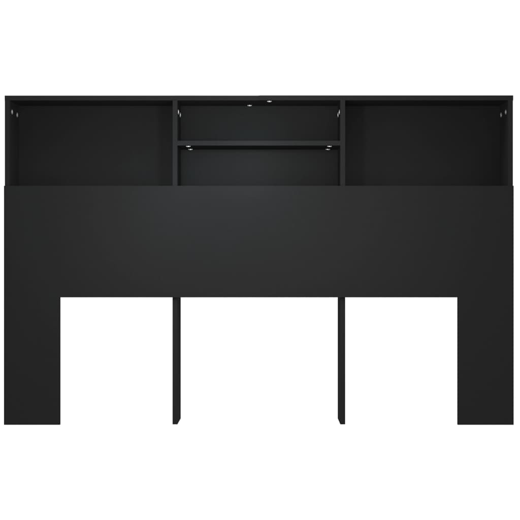 Headboard Cabinet Black 160 cm