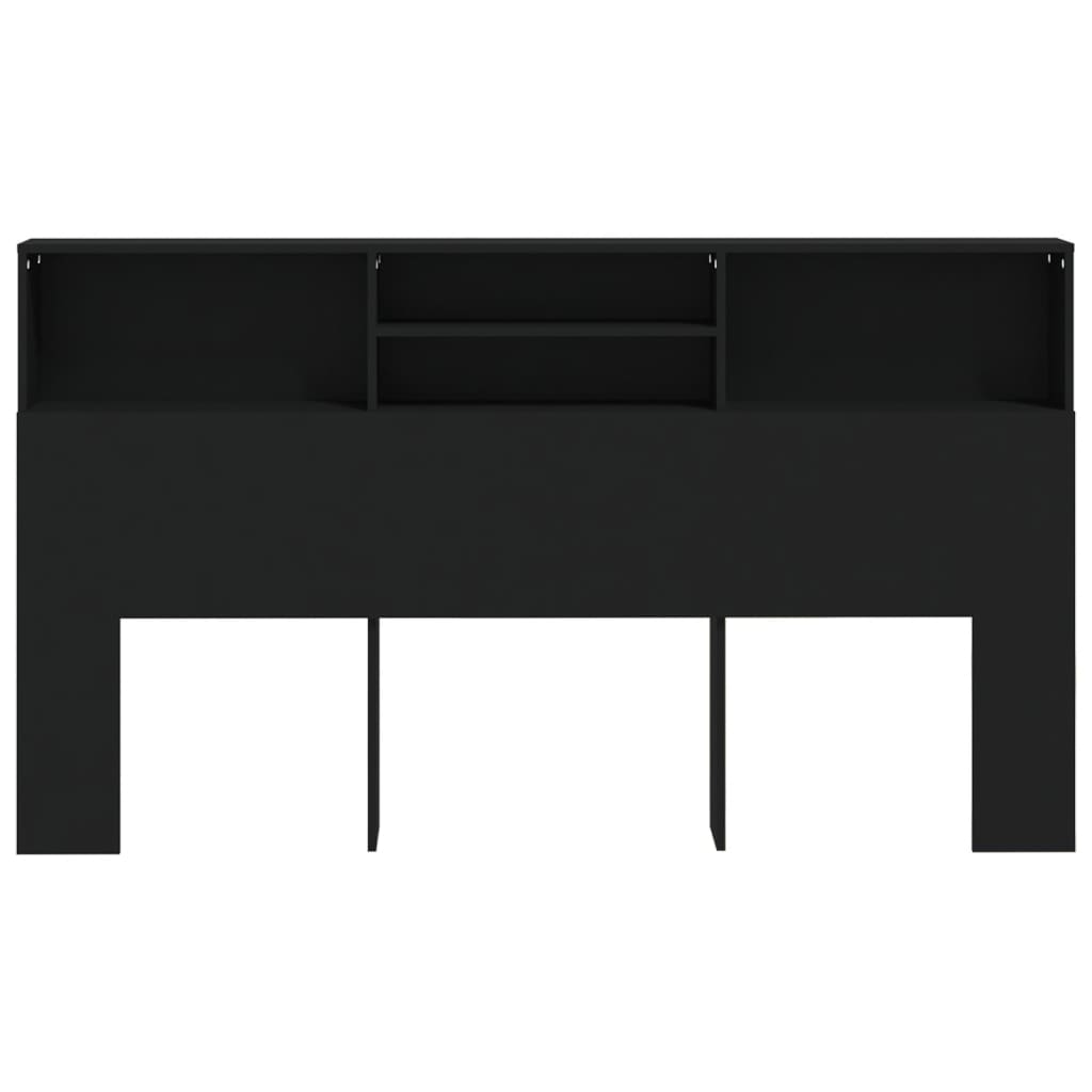 Headboard Cabinet Black 180 cm