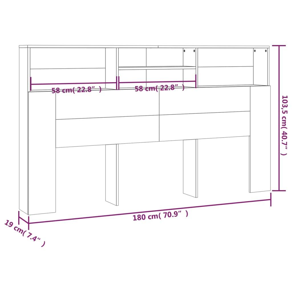 Headboard Cabinet Sonoma Oak 180 cm