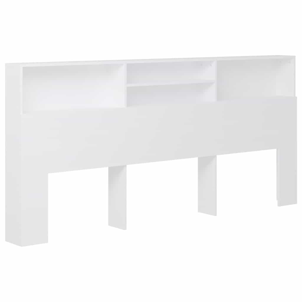 Headboard Cabinet White 220x19x101.5 cm