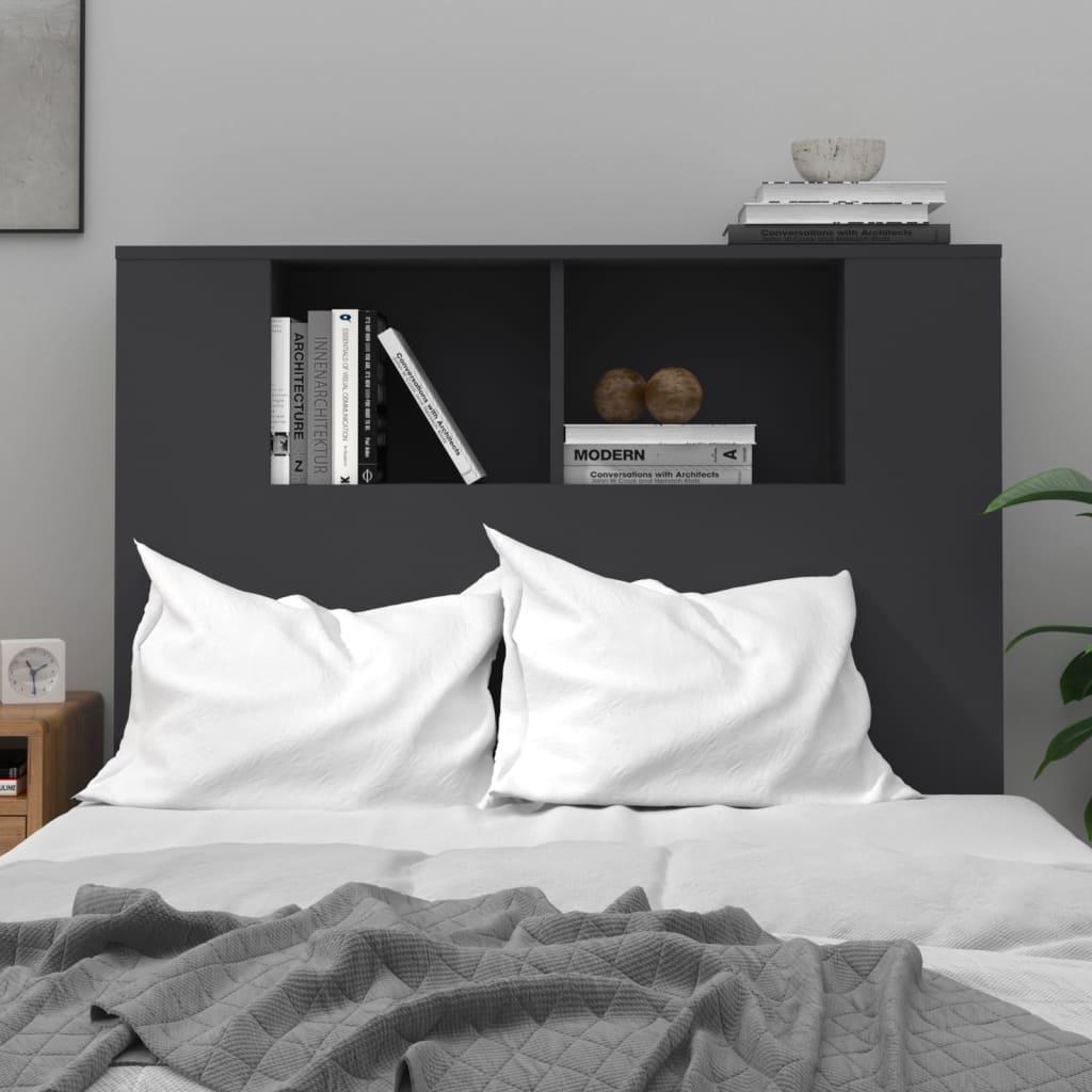 Headboard Cabinet Black 100 cm