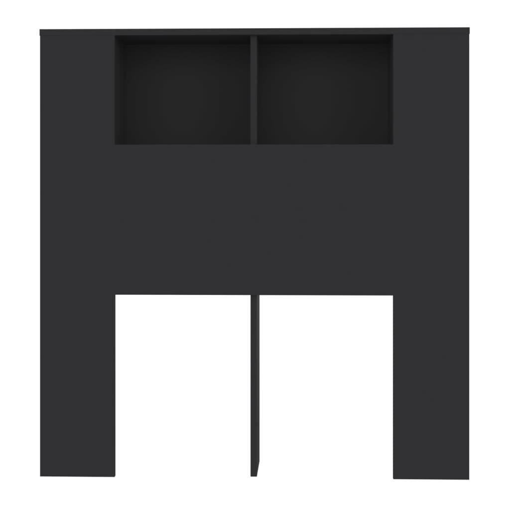 Headboard Cabinet Black 100 cm